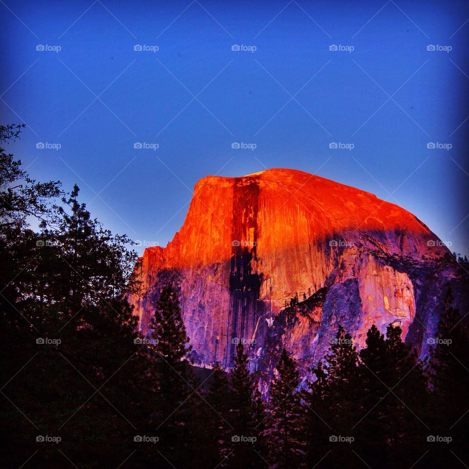 Half dome at sunset 