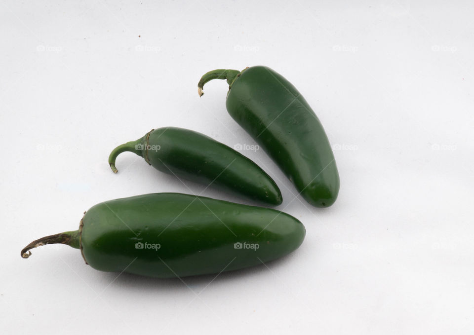 green chili's in white background