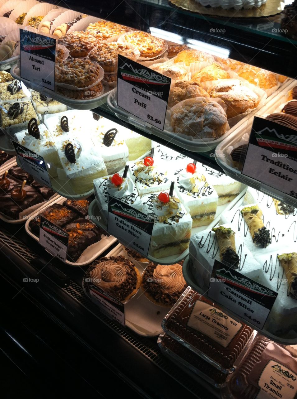 Cakes . Cakes in the case at Mazzaro's Italian market 