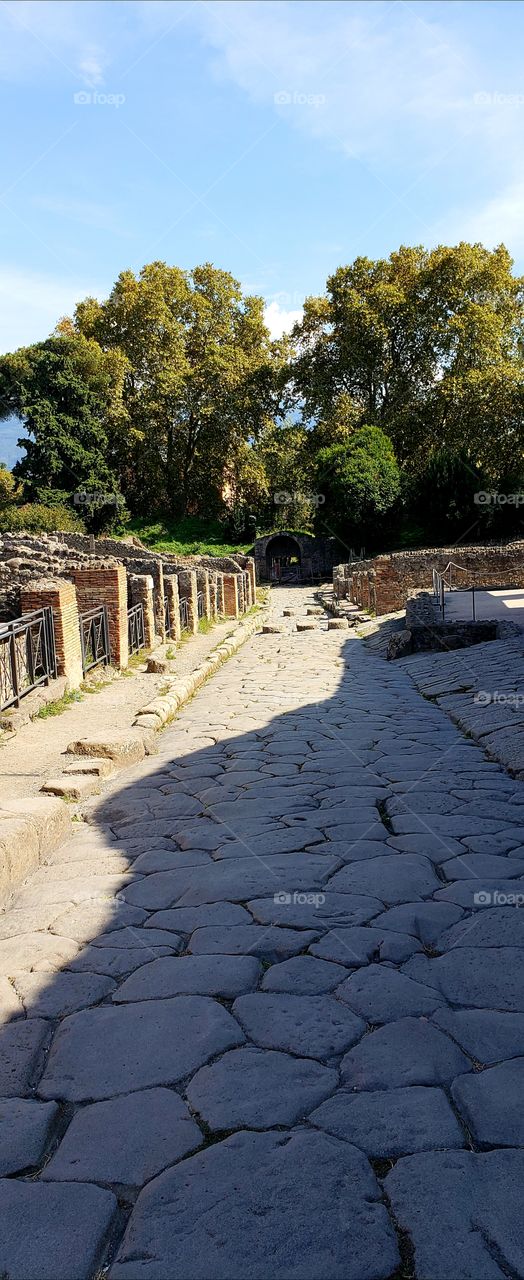 Pompeii ruins Italy cobblestone streets