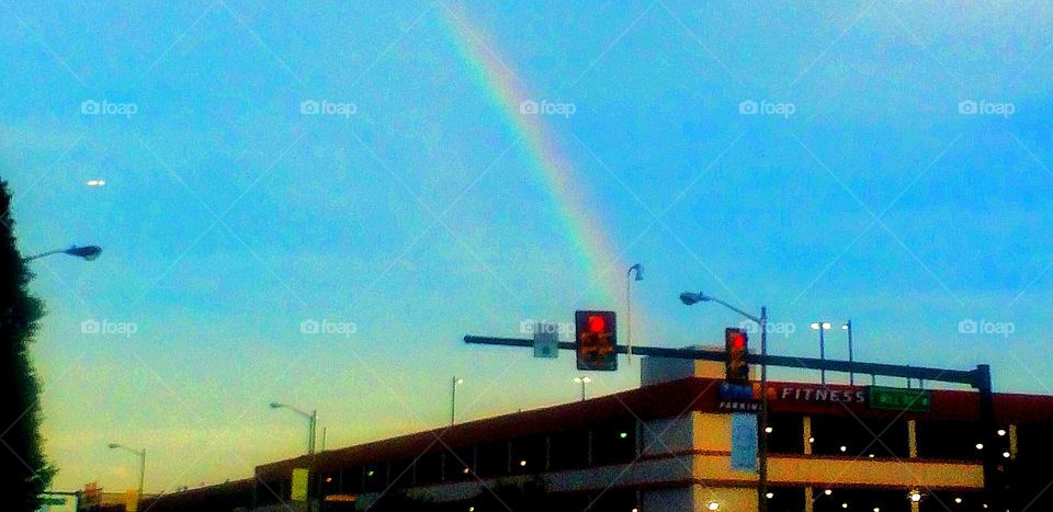 Rainbow over a garage 