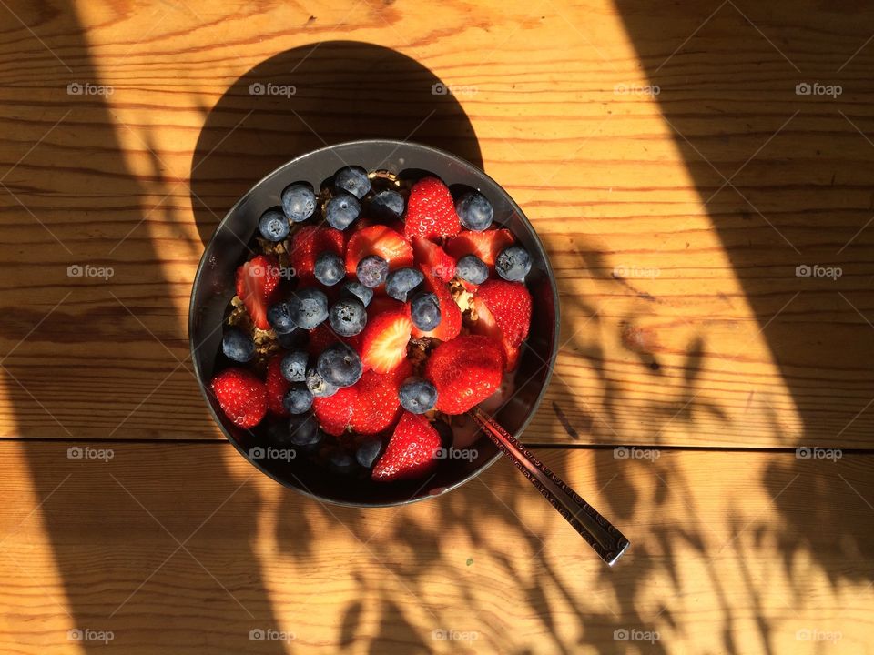 Blueberry and strawberry bowl