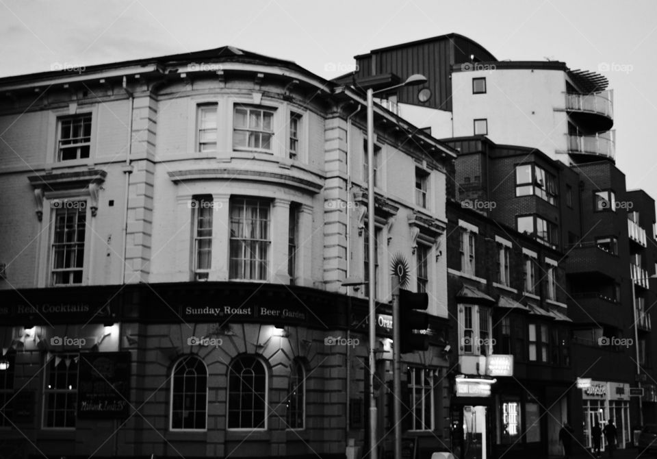 black and white architecture. english architecture