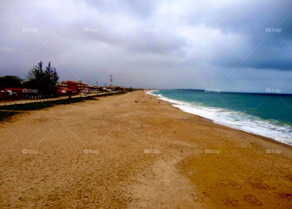 Beach in cloudy day