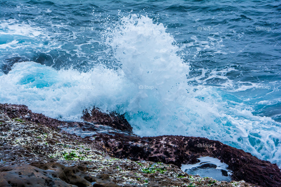 Sea view with beautiful beach waves