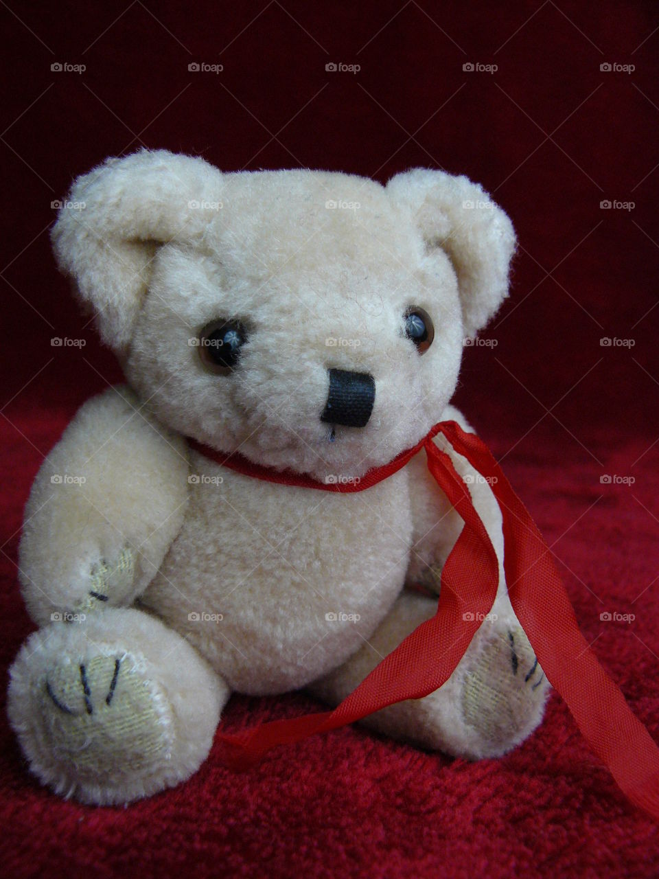 Soft fluffy cute little teddy bear small toy soft toys red ribbon light brown bears