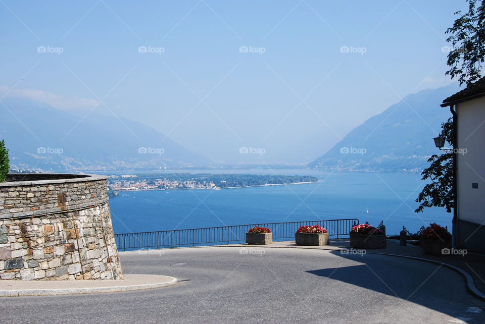 Locarno and Verbano lake - view from Ronco sopra Ascona, Canton Ticino, Switzerland.