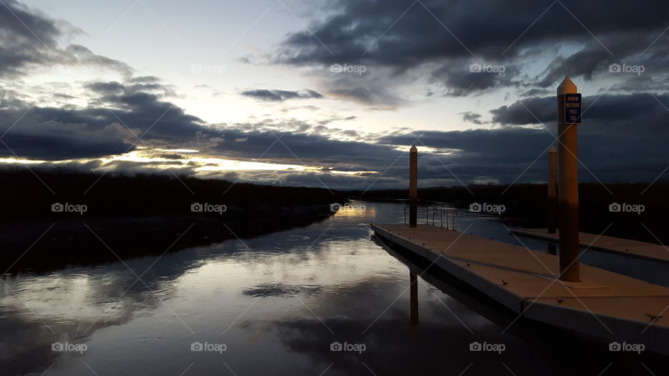 Stormy clouds over the lake
