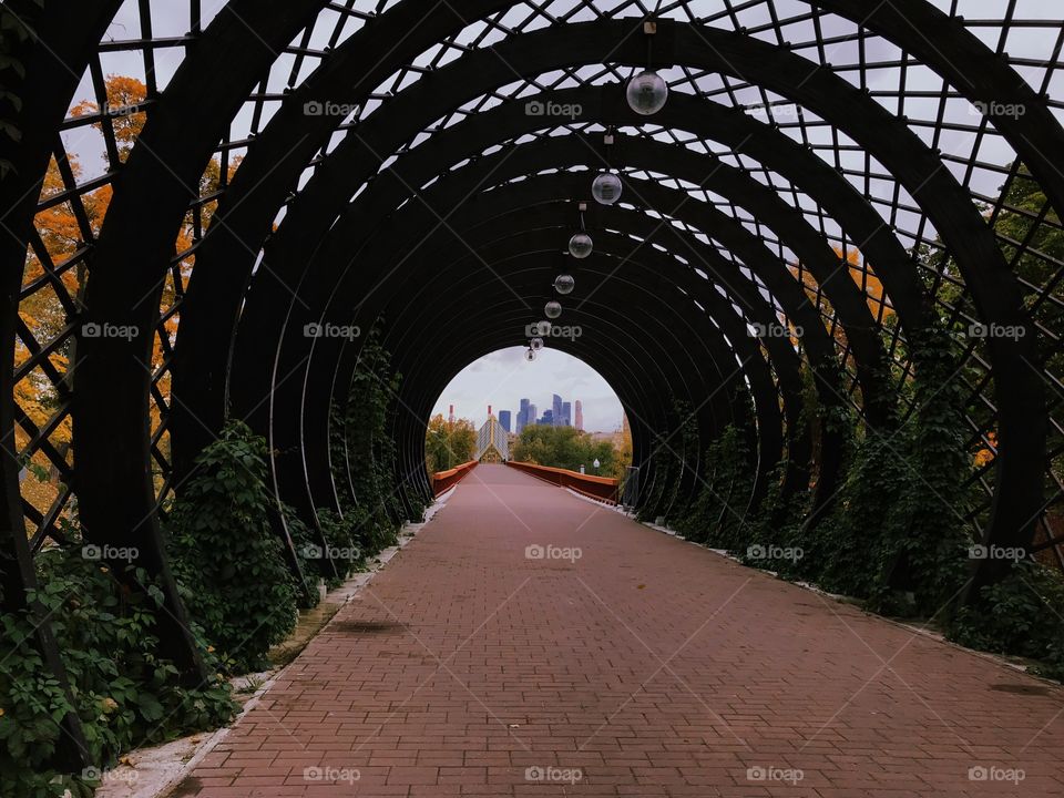 Bridge overlooking Moscow architecture