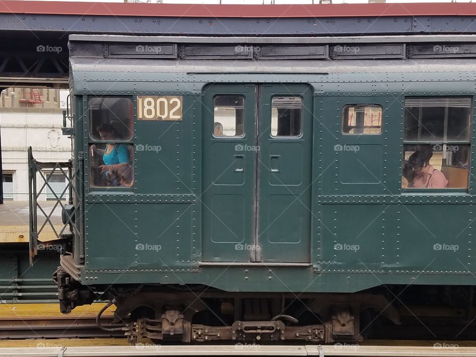 Built in 1940 by Pressed Steel Car Company built in Pittsburgh, PA car 1802 was the last of the R-9 'City Car' fleet. It is seen here at Brighton Beach Station in Brooklyn at The Parade of Trains. June 17 - 18, 2017.