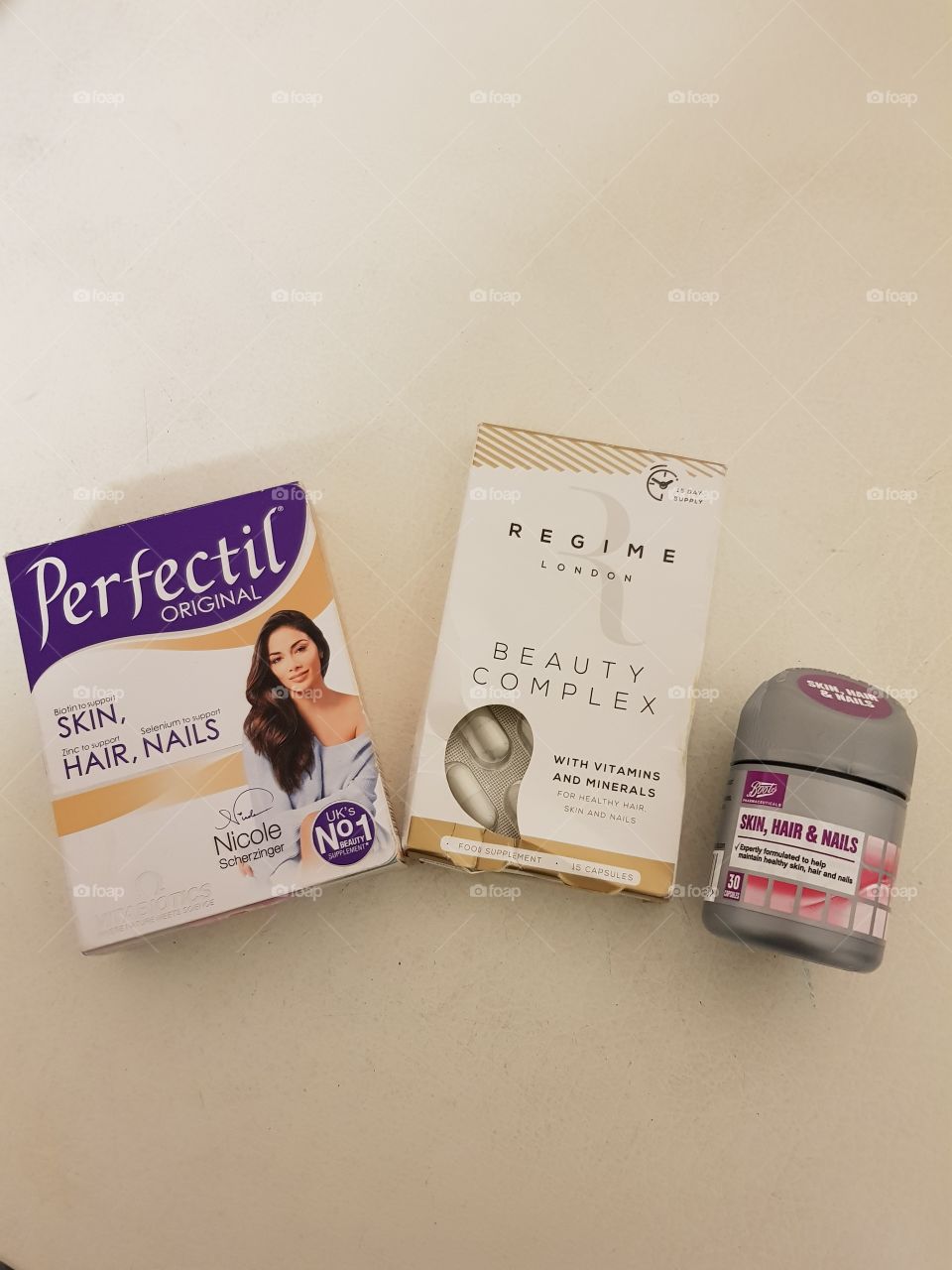 Hair skin and nail vitamins Perfectil Regime and Boots
