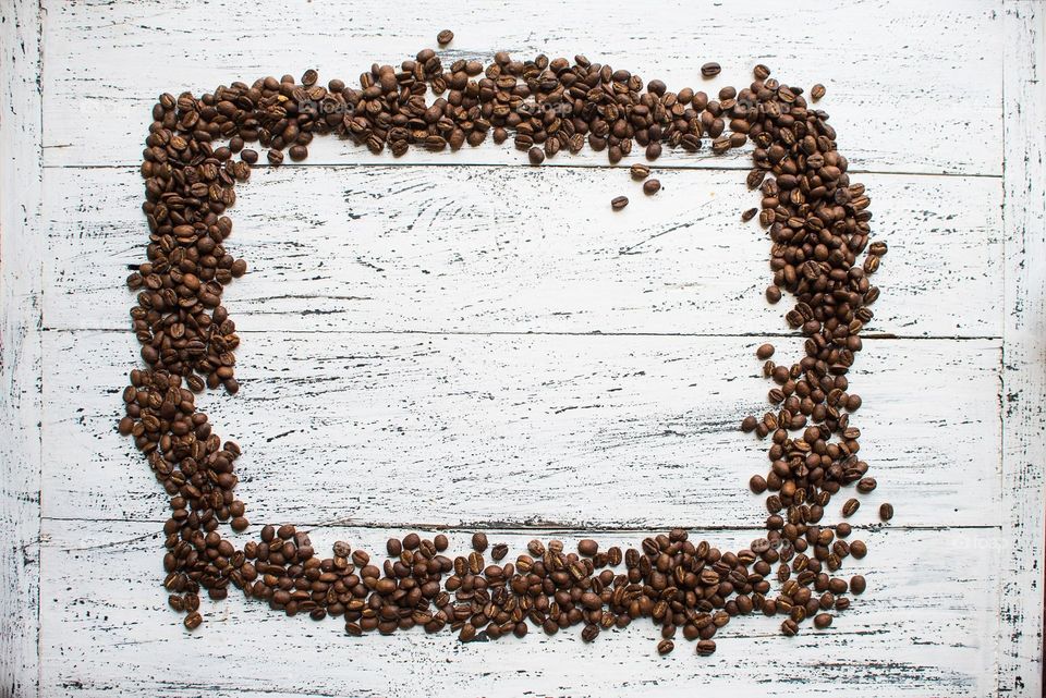 A Frame Made Of Coffee Beans