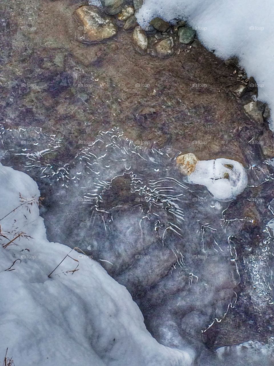Ice on the mountain river