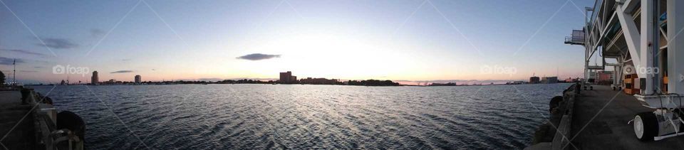 Water, Sea, Sunset, Sky, Panoramic