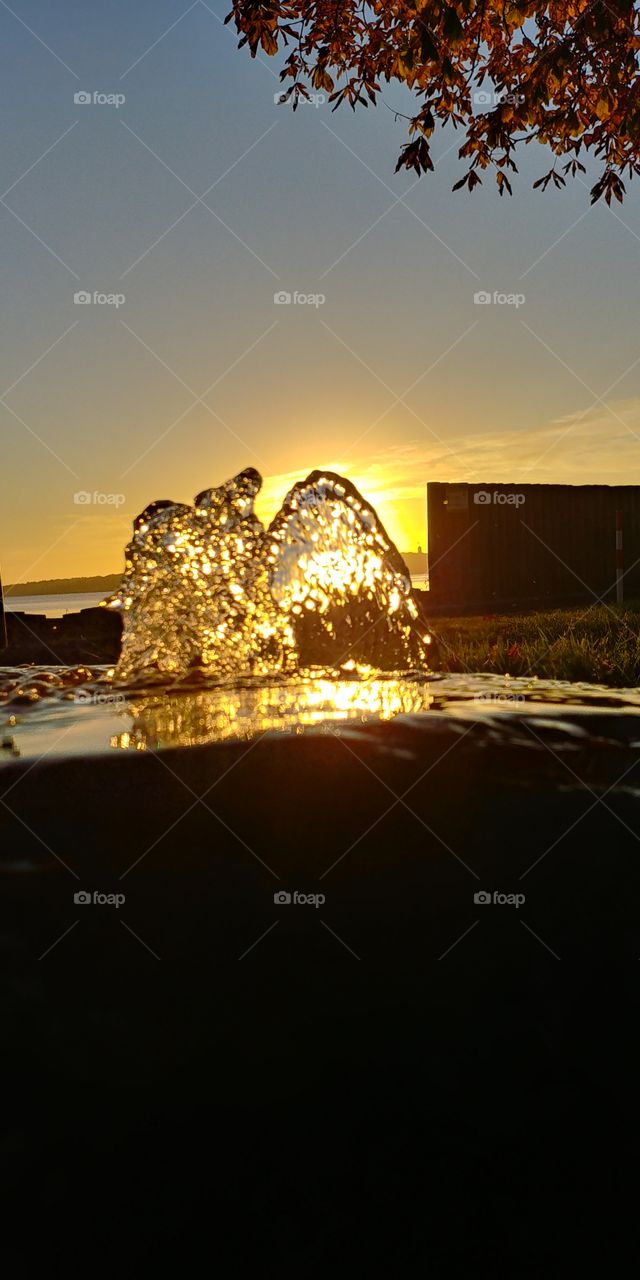 water gold licht light water