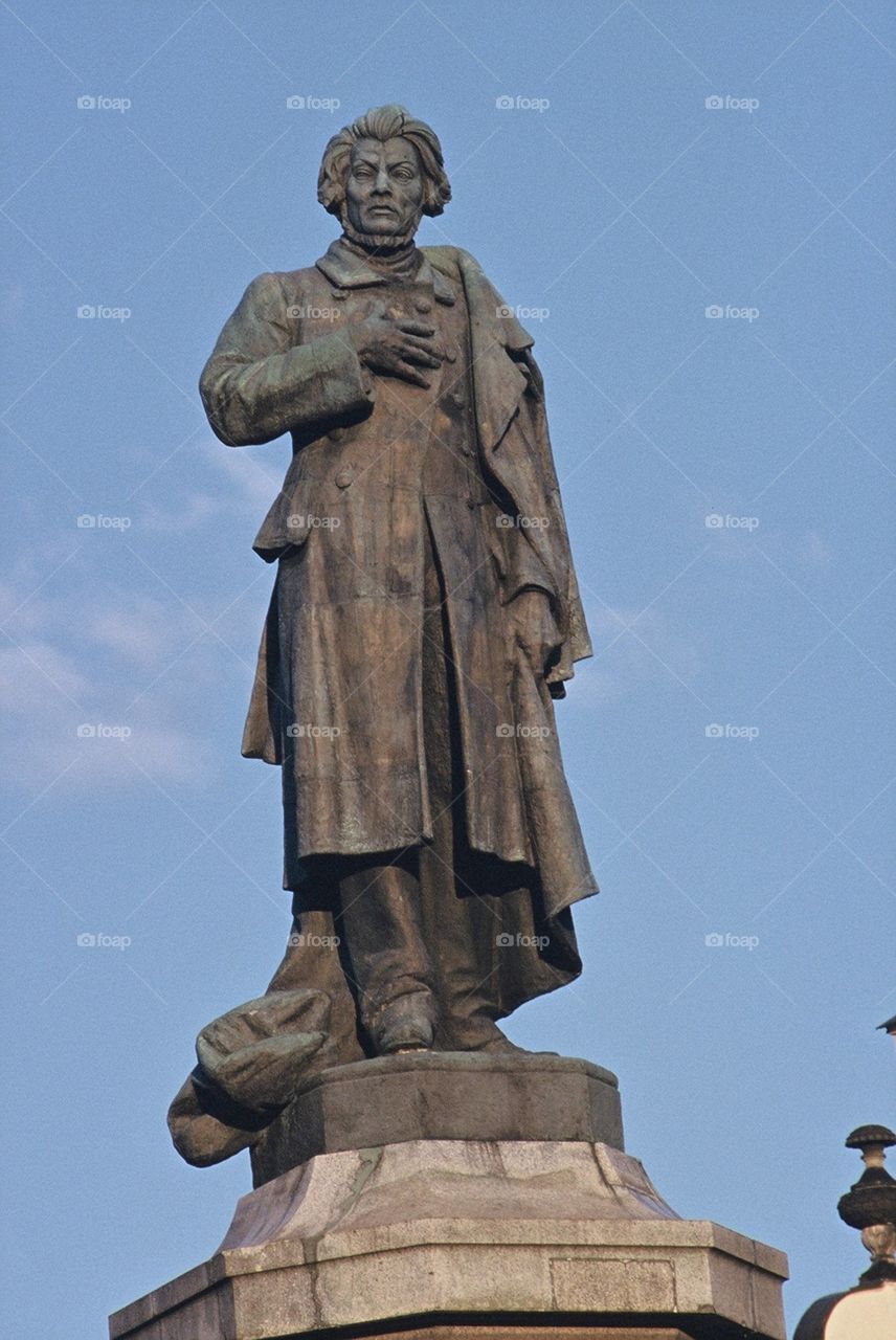 Monument to Adam Mickiewicz in Warsaw, Poland