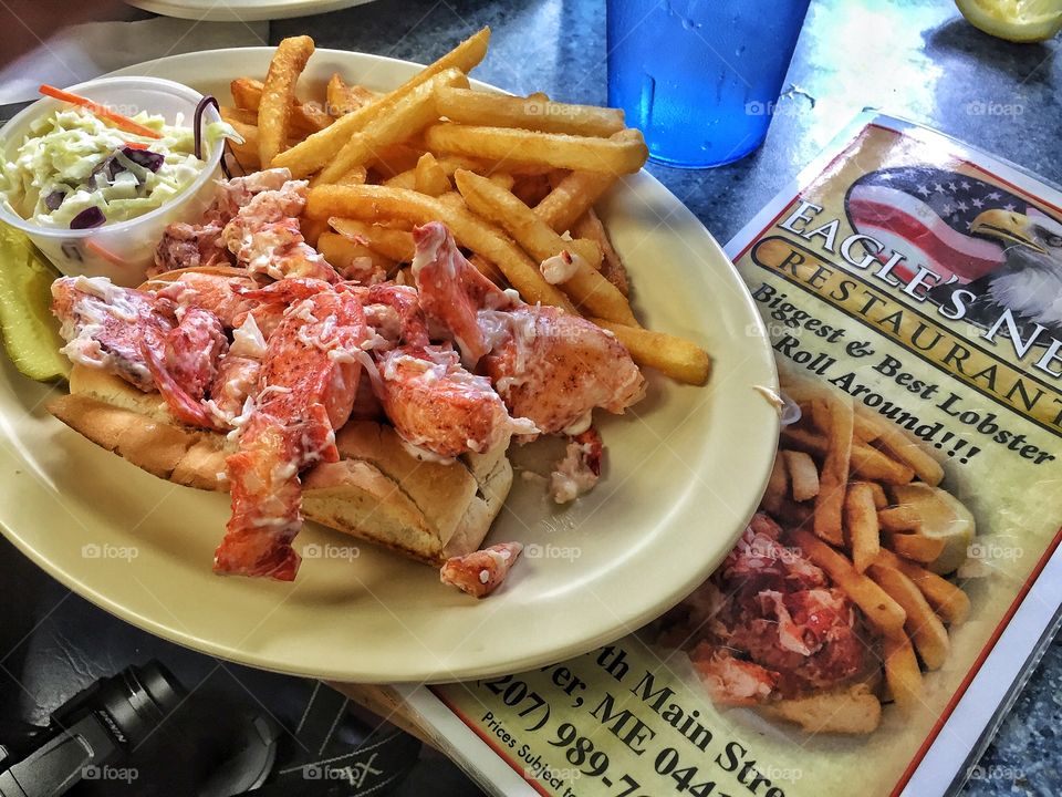 The largest Lobster Roll I have ever eaten! Sweet, succulent Maine Lobster! Wish you were here! Since your are not, I'll eat your share!😂