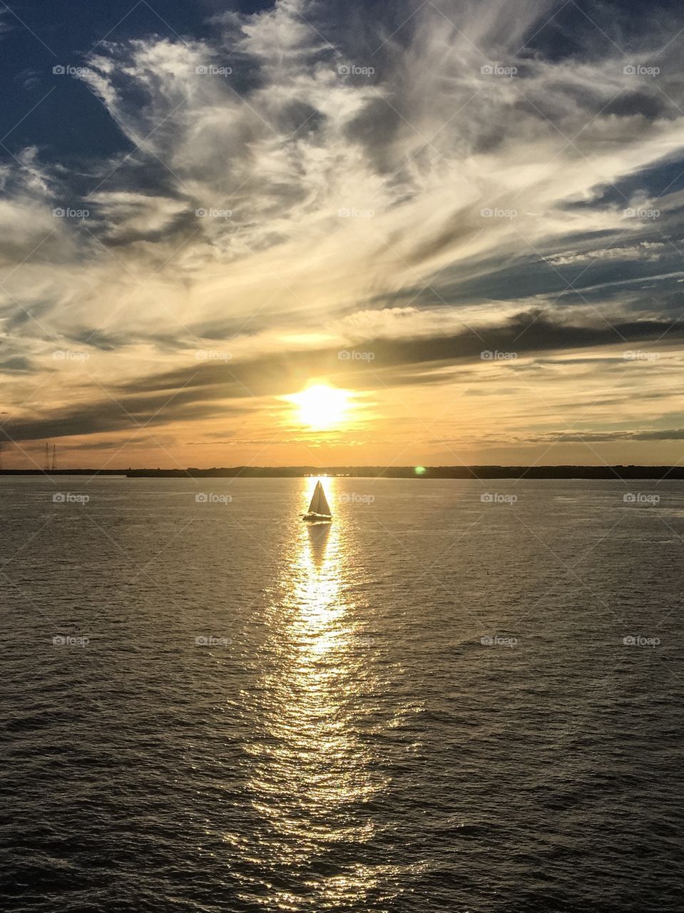 Boat in the sunset