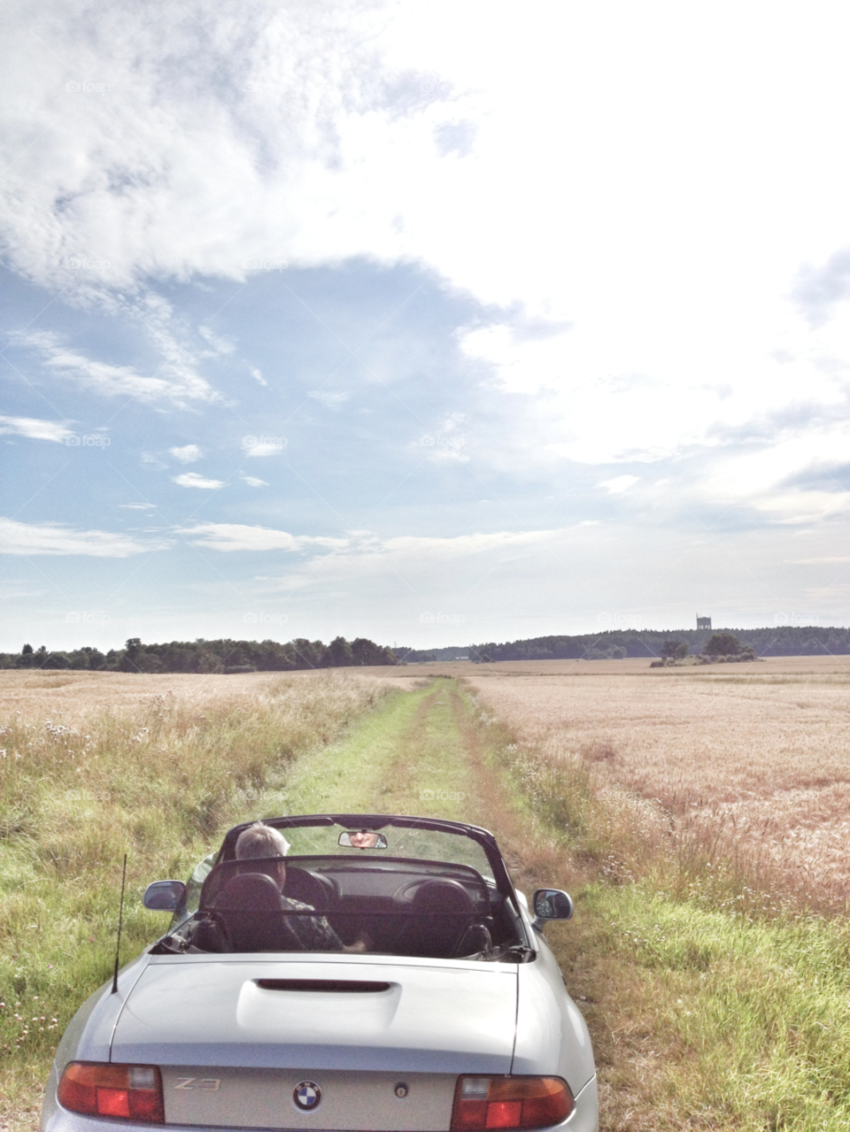 sky sweden field car by piaktw