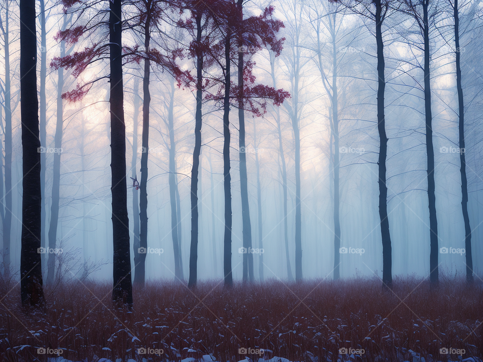 winter fores, lo, the snow has just fallen