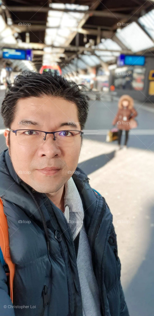 Waiting for train at the station