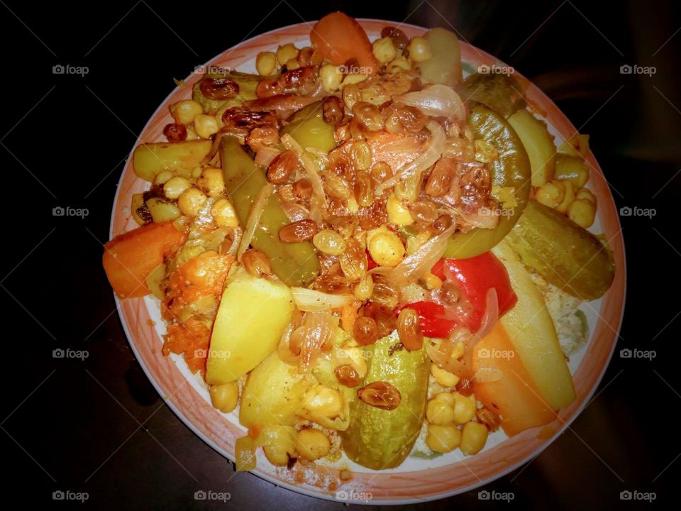 Plat of couscous