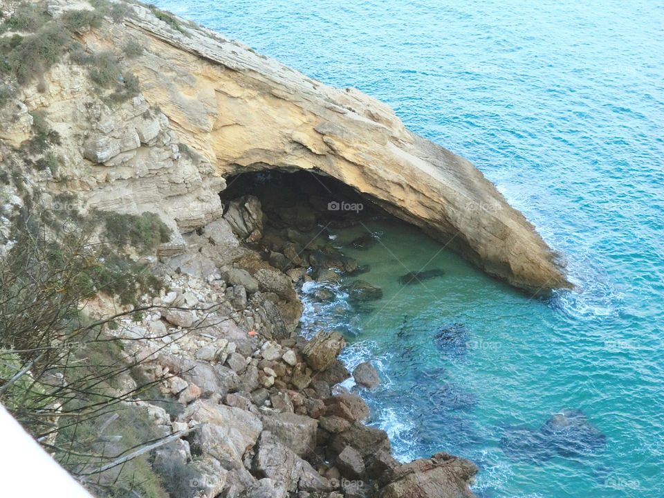 Cave in Cabo São Vicente, Sagres.