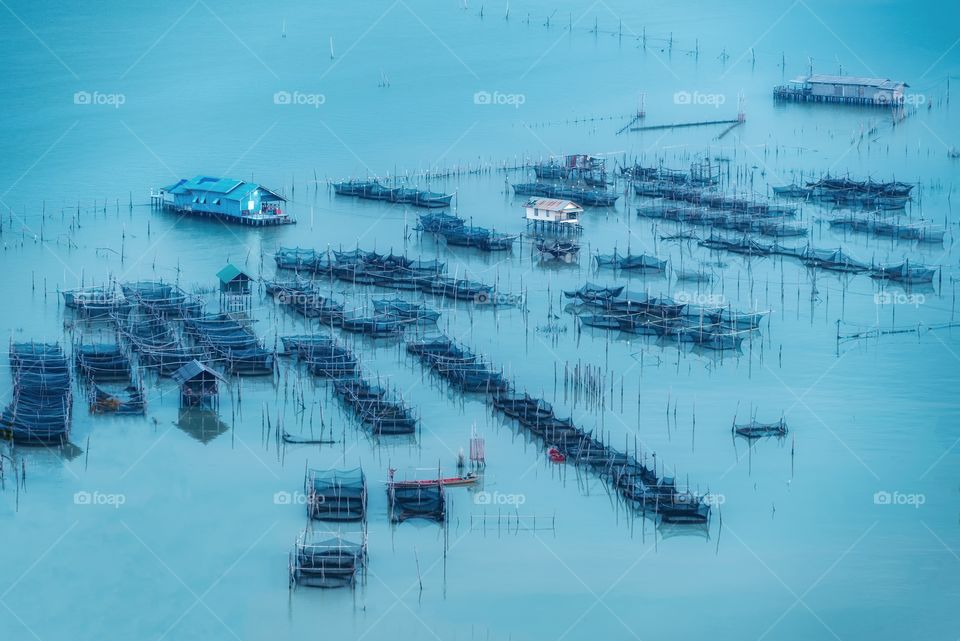 Beautiful scene of colorful home stay in sea scape at Ko Yo Thailand