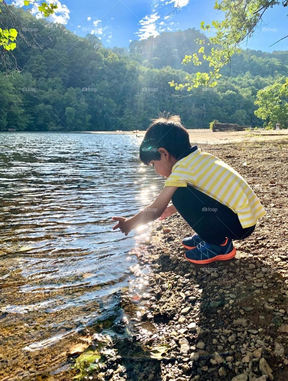 Finding just the right rock for his collection