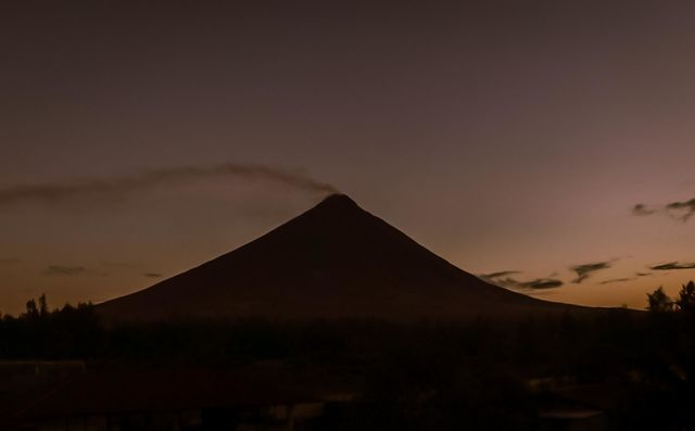 Silhouette of Beautiful Mayon at Dawn