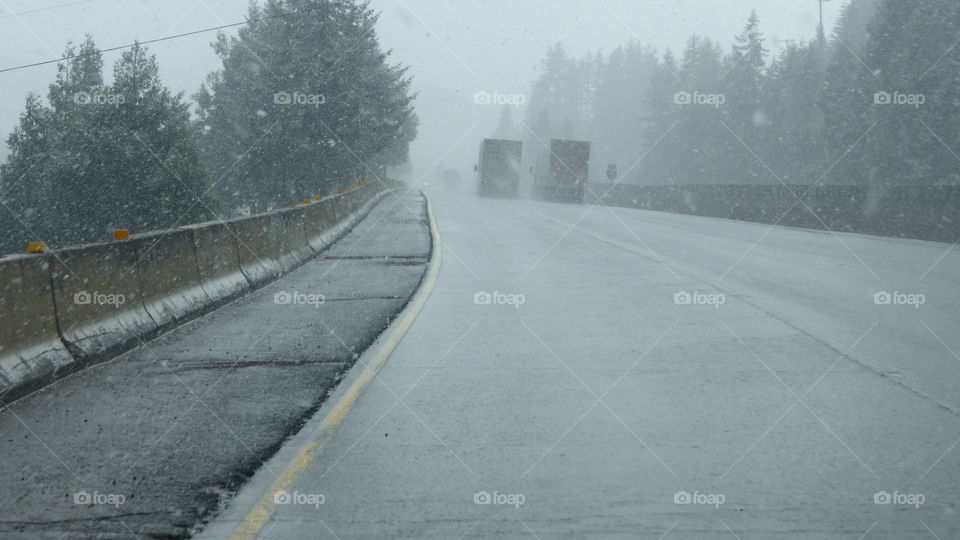 snow on highway 5