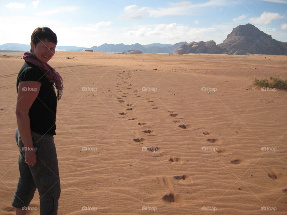 Wadi Rum следы каравана пустыни