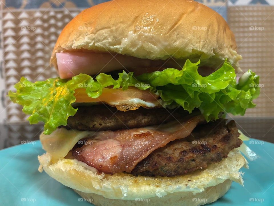 Homemade hamburger