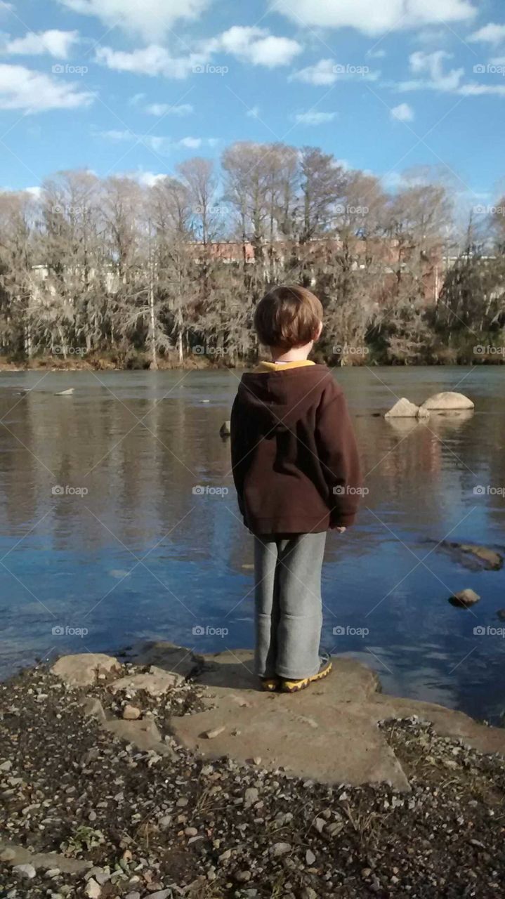 Reflections of a 6 year old at the river