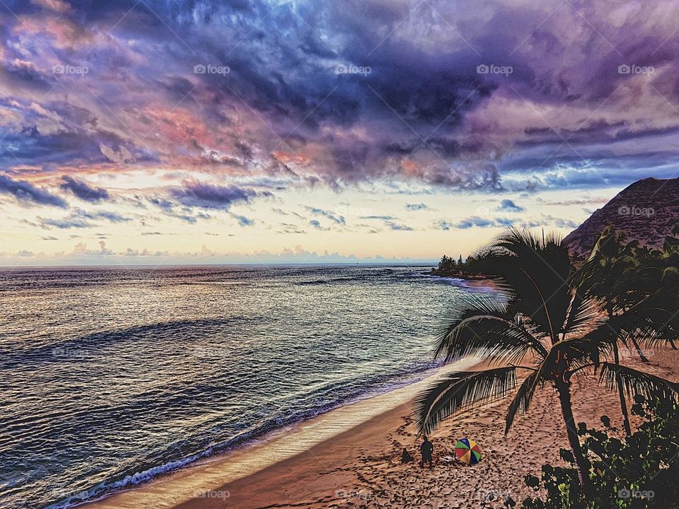 Scenic view of idyllic beach