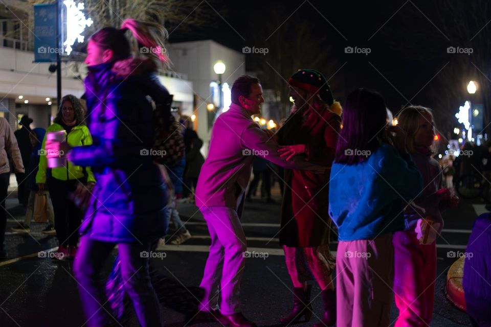 Moonlight Market in my small town is an annual pre- Christmas event on or around a full moon. It’s always an event full of fun food, music & activities like this couple spontaneously dancing to the festive music amidst the twinkling lights!