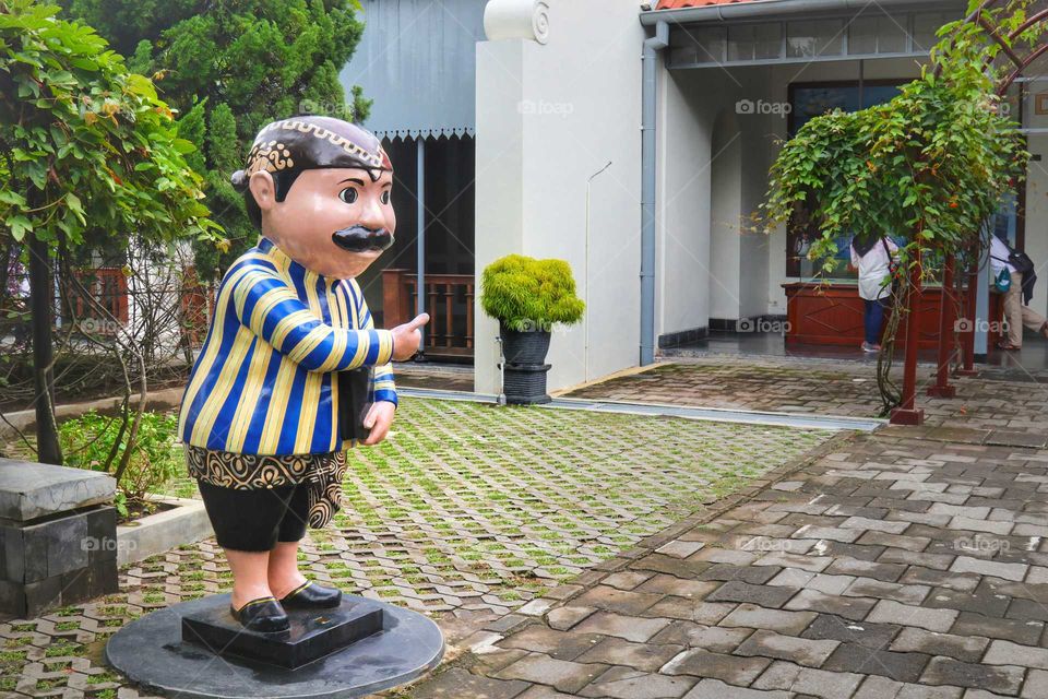 Funny statue inside the Fort Vredeburg Yogyakarta Indonesia