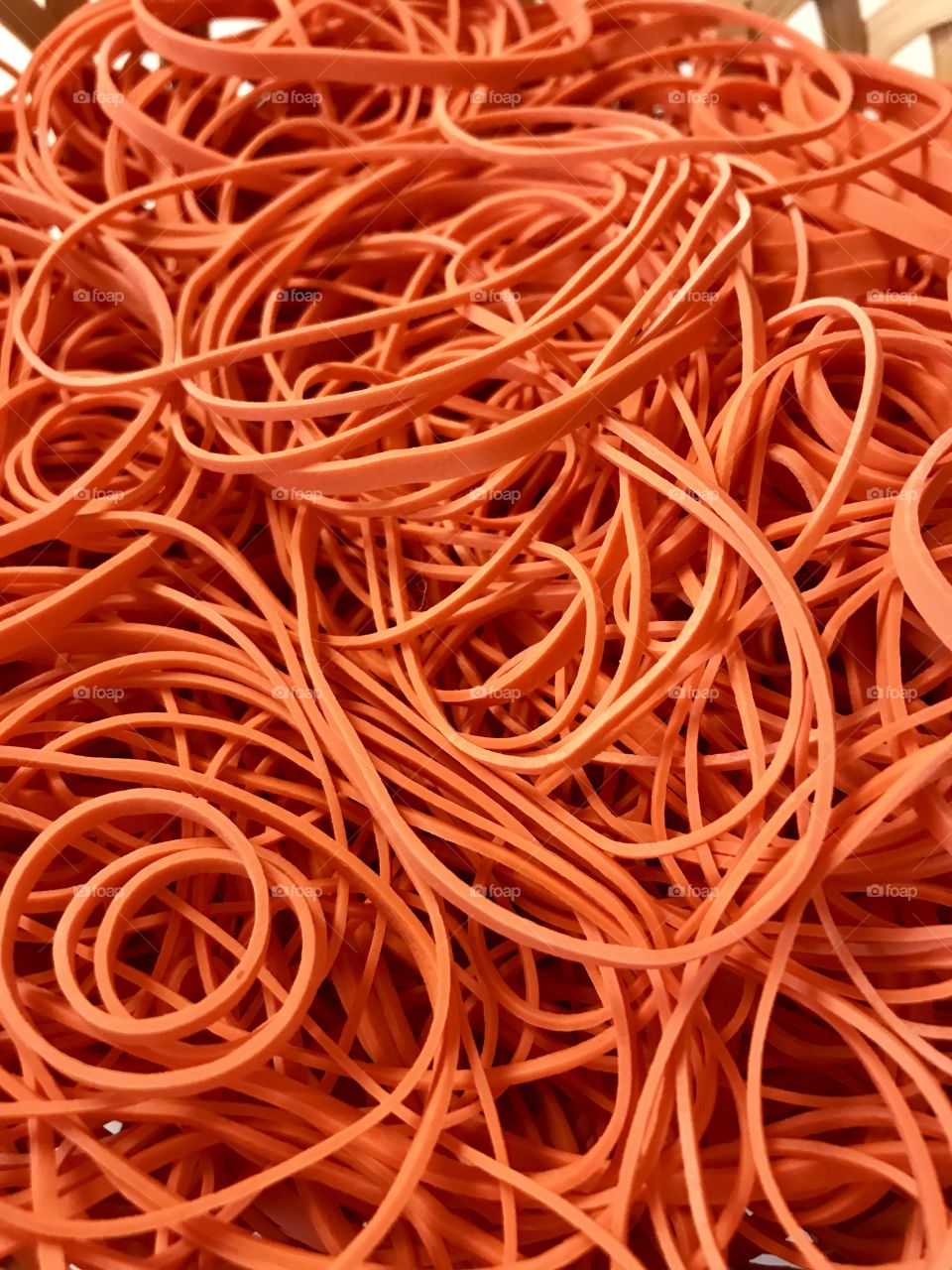 Orange color story , rubber bands