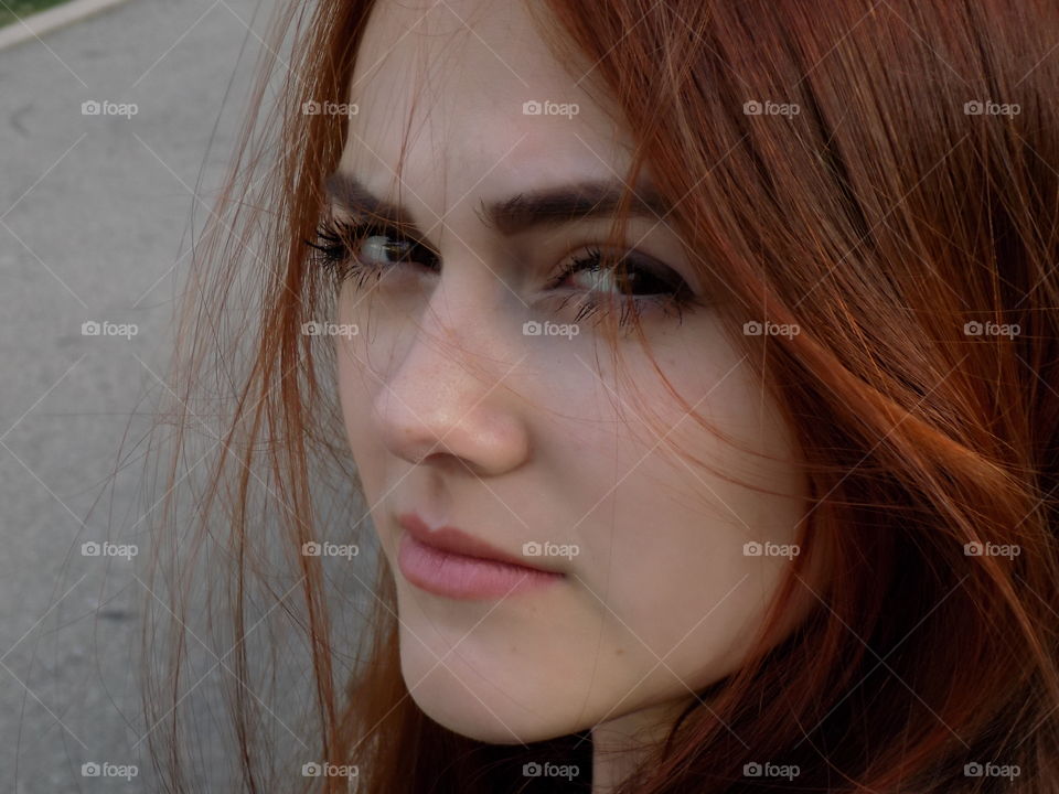 Beautiful woman looking at camera