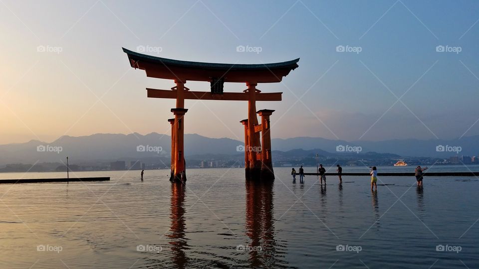 Floating gates at the sunset