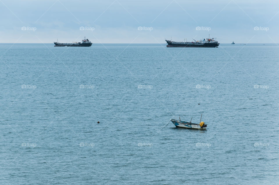 Three ships on the ocean