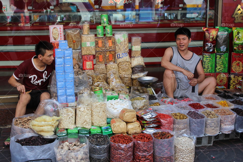 Sellers at Chinatown Bangkok Thailand 