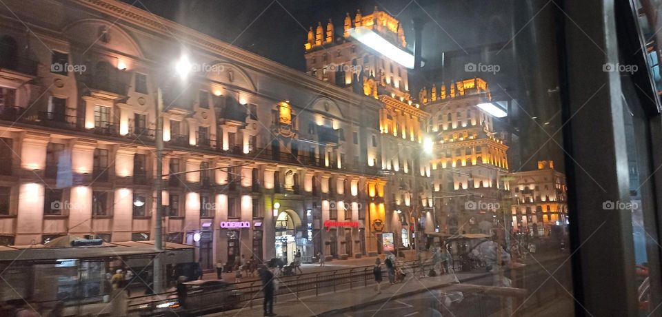 beautiful night windows light street view