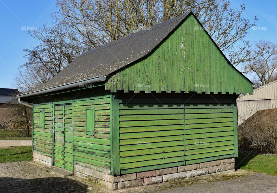 Green wooden house