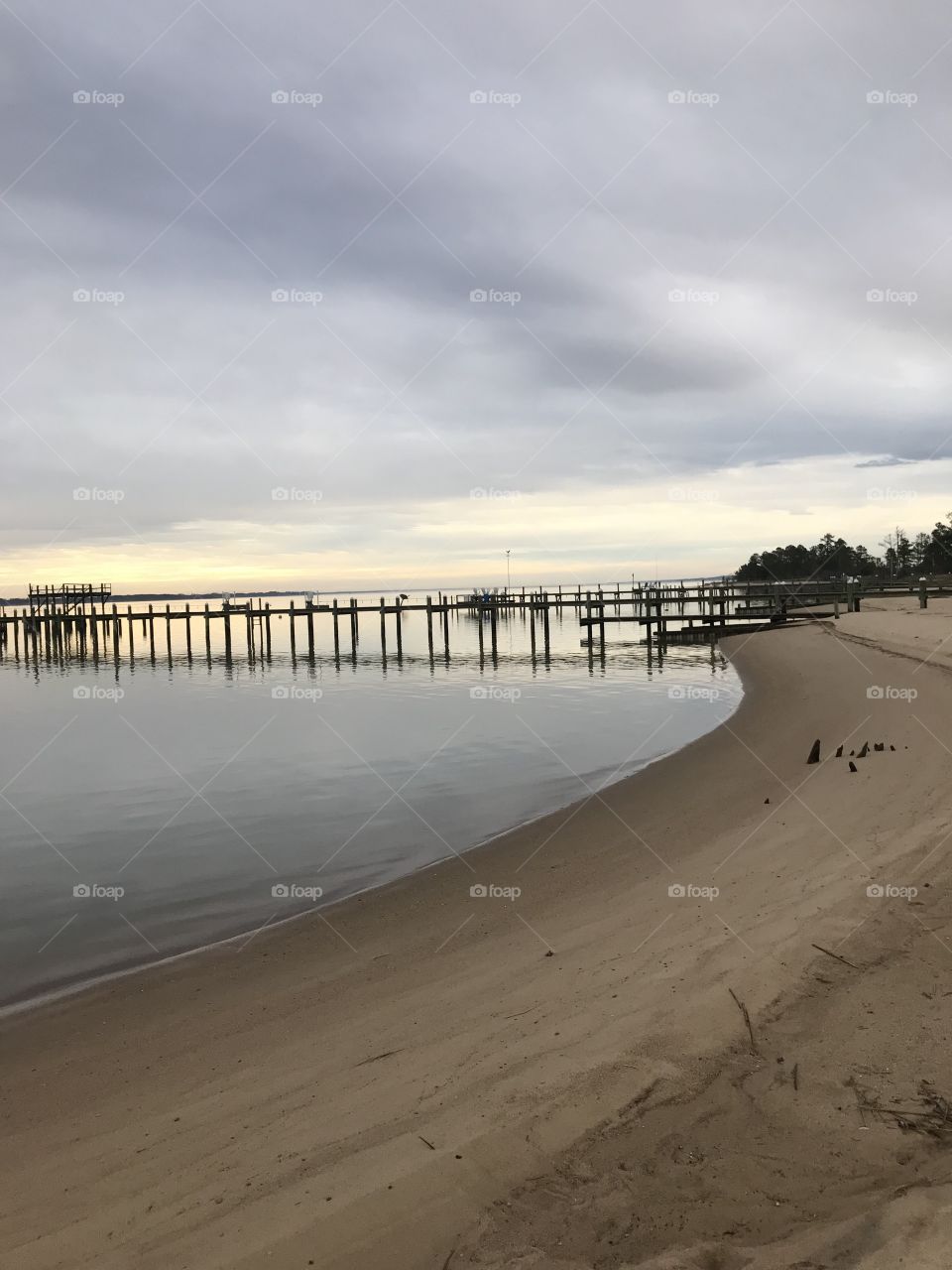 Cloudy beach 