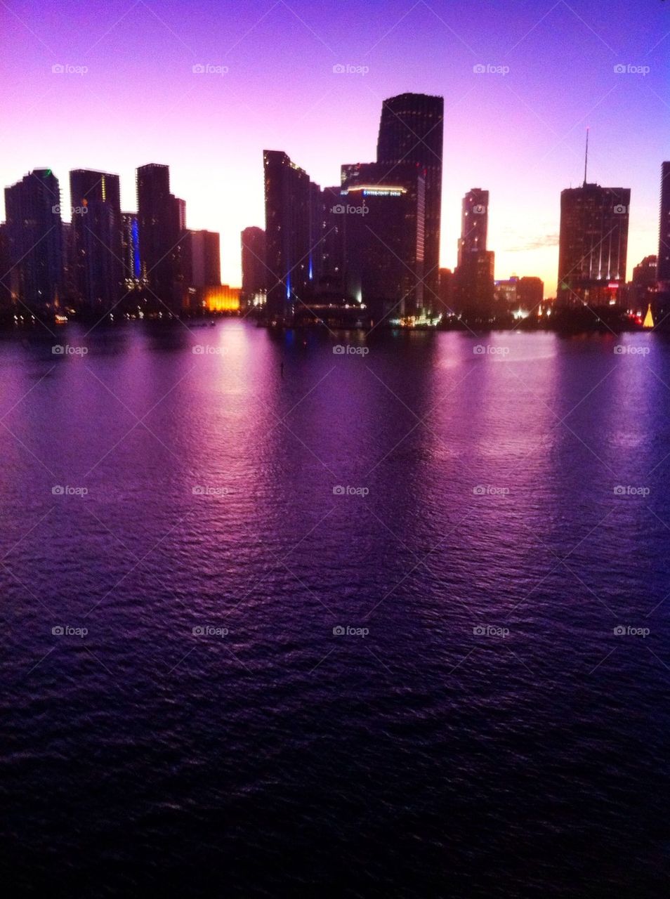 Miami Skyline at Sunset