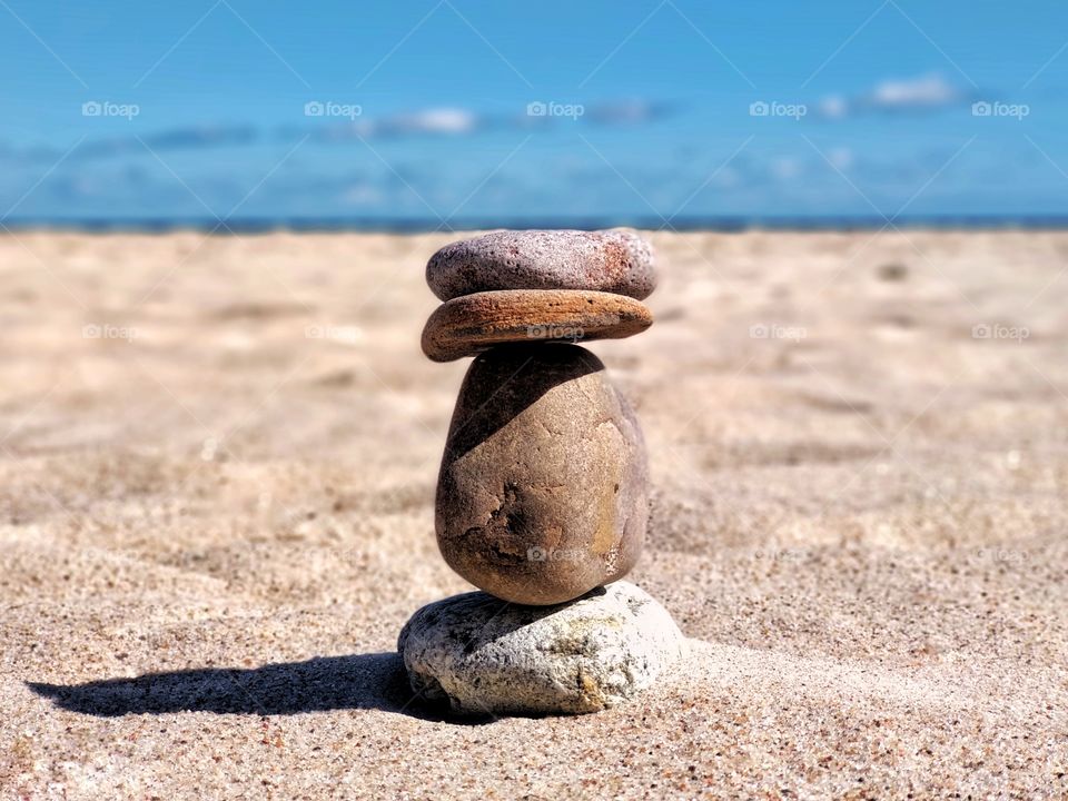 Zen stones on Polish seashore