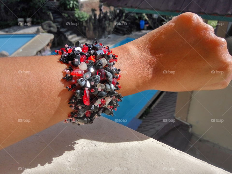 4 colour stone bracelet