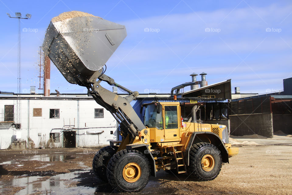 Yellow bulldozer