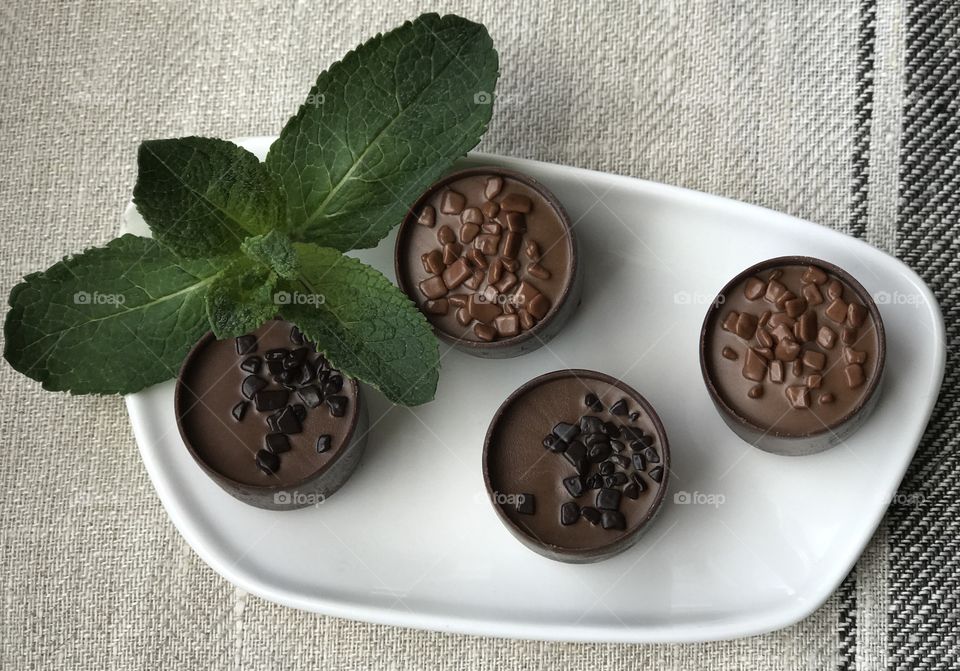 High angle view of a cupcake